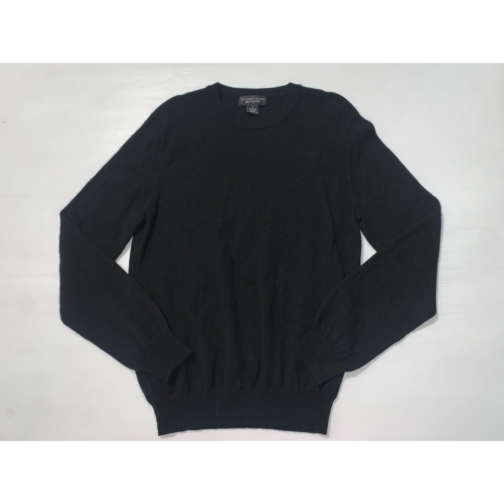 The Mens Store Bloomingdales Cashmere Sweater Size Large Black Crewneck Pullover